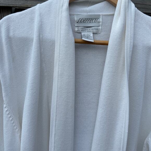 Vintage White Side Effects Cardigan pocket sweater Size Medium - Picture 6 of 7
